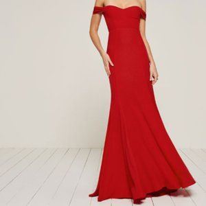 Reformation Gardner Dress Cherry Red